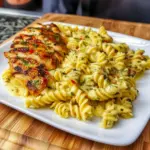 Bowl of twisted pasta tossed in a silky garlic-Parmesan sauce with seared chicken pieces and parsley — perfect for Meals For Family, Easy Family Dinner Ideas Kid Friendly, and Girls Night Dinner Ideas; a hearty Firehouse Meals-style plate of Parmesan Garlic Chicken Pasta and Creamy Garlic Parmesan Chicken Pasta, ideal for Quick And Easy Dinner Recipes For Two, Simple Chicken Breast Recipes For Dinner, and craving-curing Creamy Garlic Parmesan Chicken.