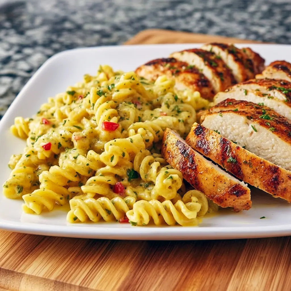 Bowl of twisted pasta tossed in a silky garlic-Parmesan sauce with seared chicken pieces and parsley — perfect for Meals For Family, Easy Family Dinner Ideas Kid Friendly, and Girls Night Dinner Ideas; a hearty Firehouse Meals-style plate of Parmesan Garlic Chicken Pasta and Creamy Garlic Parmesan Chicken Pasta, ideal for Quick And Easy Dinner Recipes For Two, Simple Chicken Breast Recipes For Dinner, and craving-curing Creamy Garlic Parmesan Chicken.