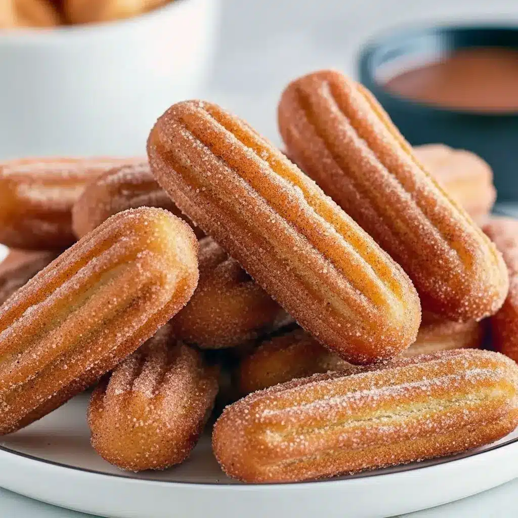 Golden Churro Bites coated in cinnamon sugar, served on a plate — a quick and Easy Baking idea for School Party Food, perfect Yummy Treats for any Sweet Tooth, inspired by Great Recipes and Dessert Recipes Easy from your favorite Food App.