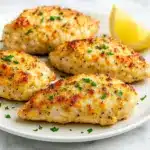 Golden Parmesan Crusted Chicken baked to crispy perfection, juicy inside with a creamy Parmesan topping — a delicious Easy Bake Chicken Recipe perfect for Easy Family Friendly Meals, weeknight dinners, or Easy Big Family Meals made straight from the Baked Meals Oven.