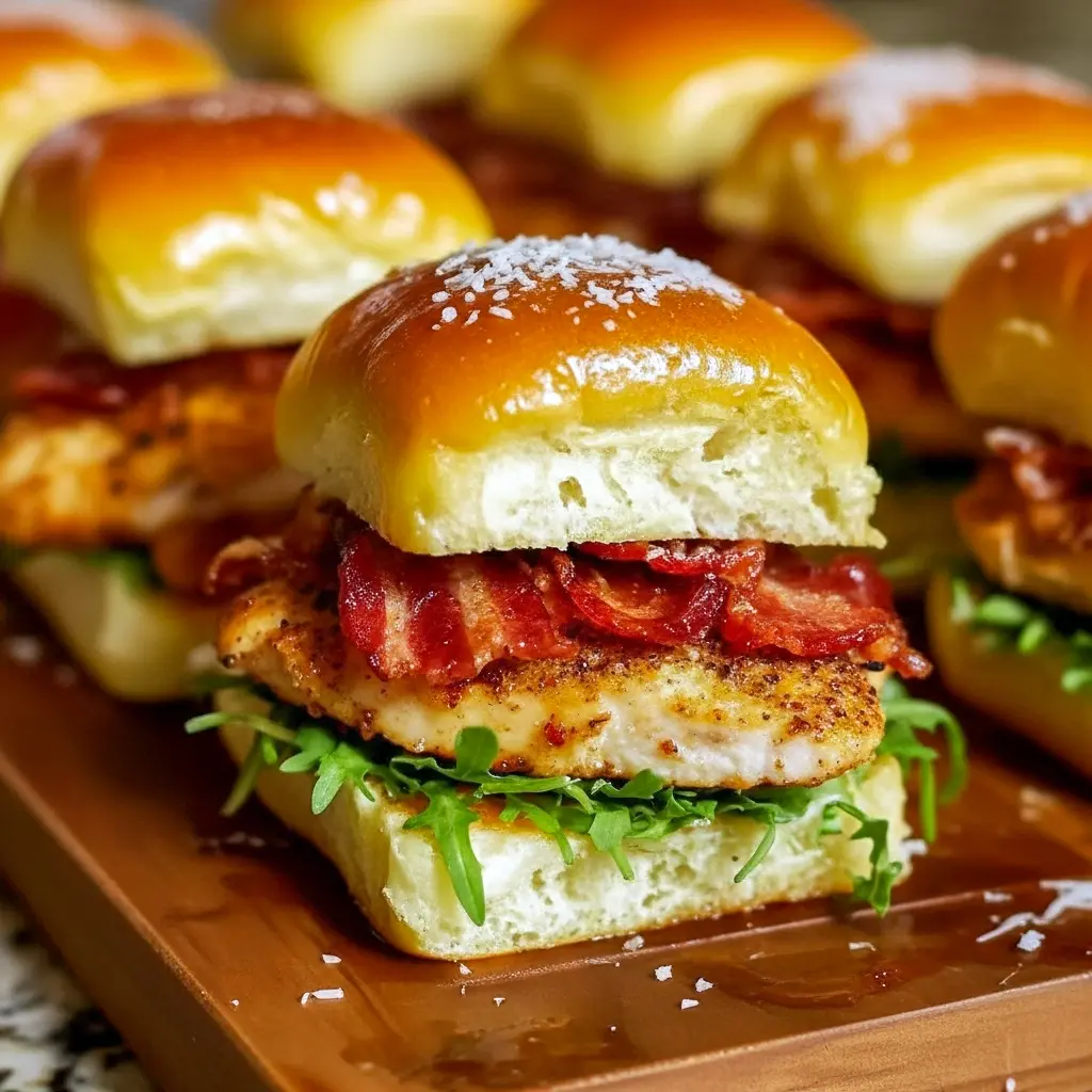 Maple Chicken slider on a toasted bun with glossy maple glaze, melted cheese, and Bacon, styled for Slider Recipes.