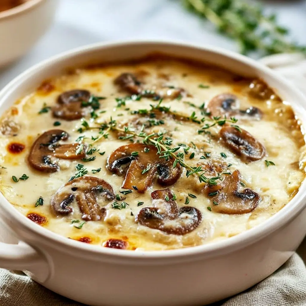 Bowl of Cottage Cheese Mushroom Soup garnished with parsley, showing creamy texture and sautéed mushroom bits — a cozy Healthy Filling Soup.
