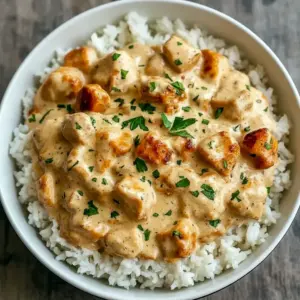 Skillet of golden Chicken Dinner Recipes—seared chicken breasts smothered in cheesy sauce, served atop white rice and garnished with parsley (perfect Fast Dinners idea).