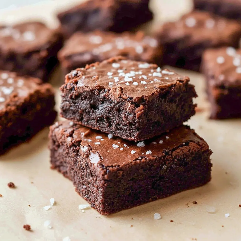 Decadent Coffee Chocolate Dessert — close-up of a brown butter espresso brownie square with a glossy crackle top and gooey center on parchment, a top pick for Brownie Dessert Recipes.