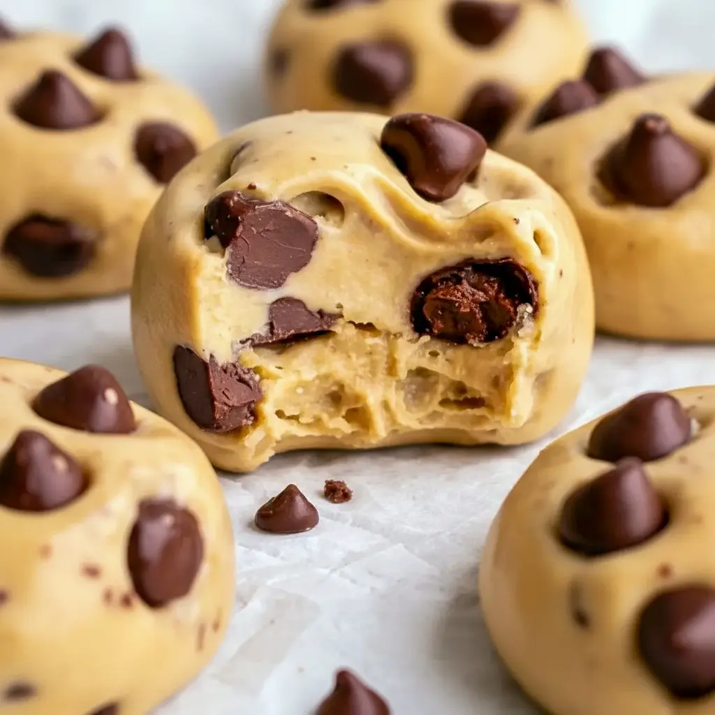 A tray of Frozen Greek Yogurt Peanut Butter Bites topped with chocolate, shown as a quick and easy no-bake dessert.