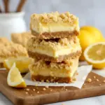 A square of Lemon Crumb Bars with a golden oat topping and creamy lemon filling, styled as one of the best Summer Bakery Treats.