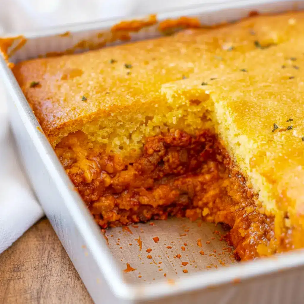 A hearty serving of BBQ Chicken Cornbread Casserole with golden cornbread topping, melted cheese, and barbecue chicken filling, styled as a comforting Barbecue Chicken Cornbread Casserole for Meals To Go With Cornbread.