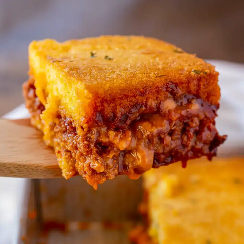 A hearty serving of BBQ Chicken Cornbread Casserole with golden cornbread topping, melted cheese, and barbecue chicken filling, styled as a comforting Barbecue Chicken Cornbread Casserole for Meals To Go With Cornbread.
