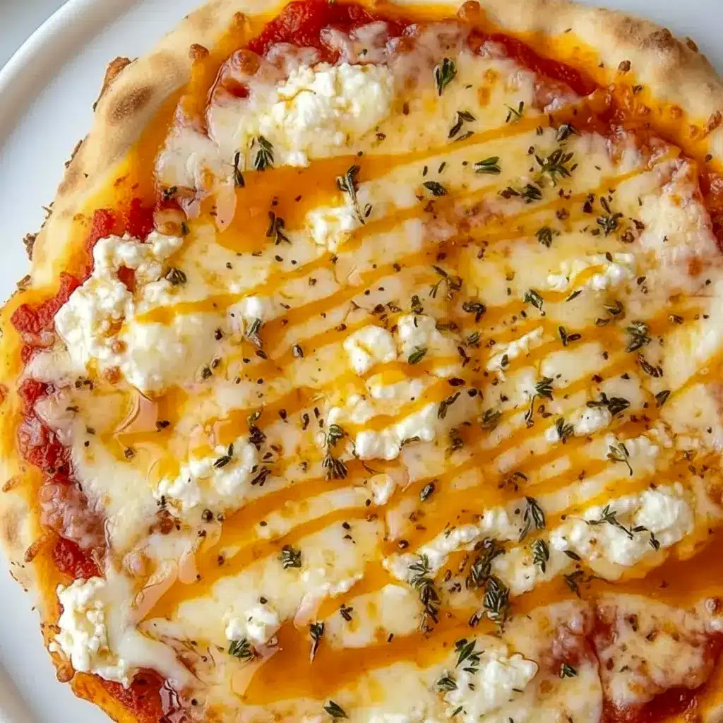 Cozy Hot Honey Ricotta Pizza with creamy cheese, golden crust, and a sweet-spicy finish, styled as one of the most delicious Specialty Pizza Recipes.