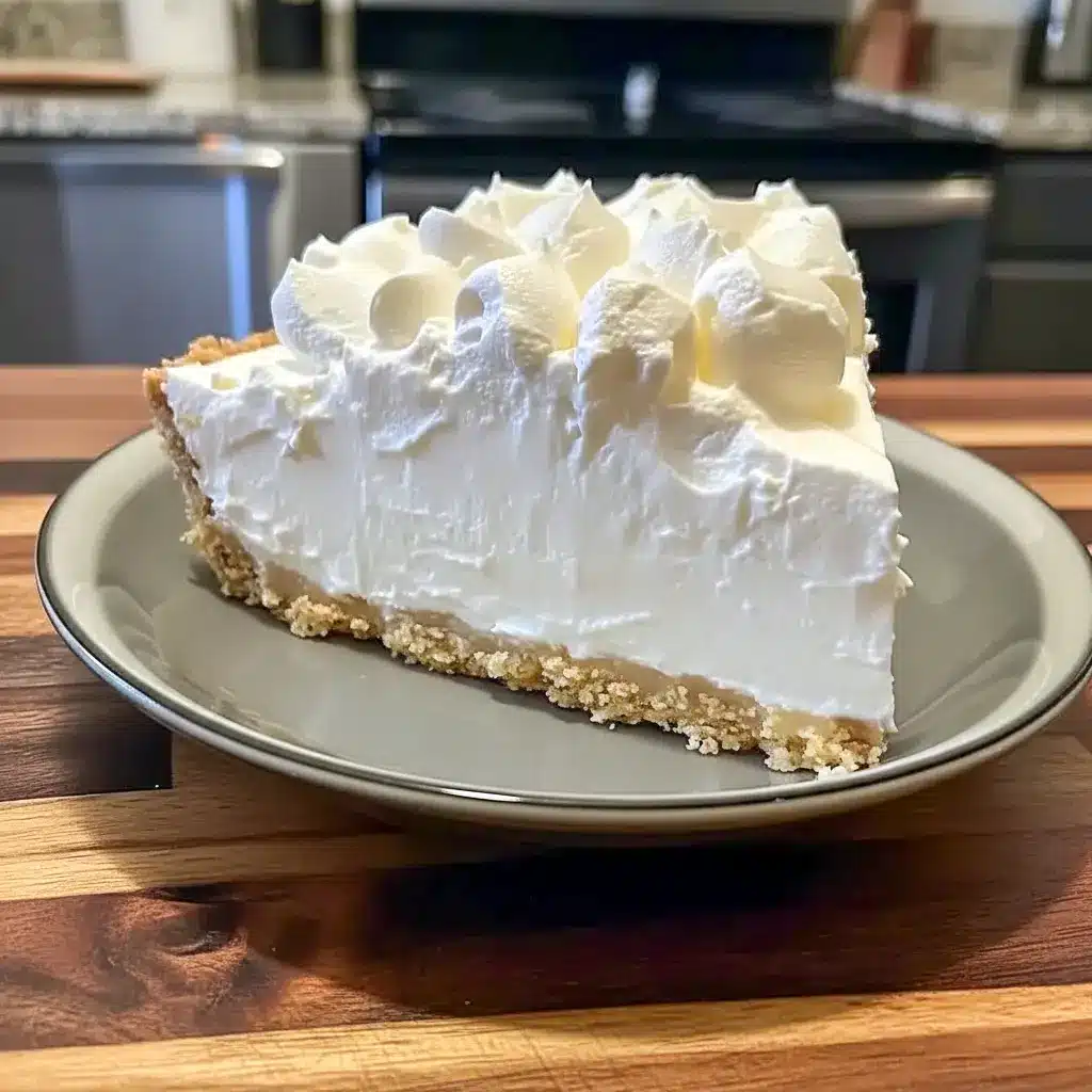 A slice of Marshmallow Whip Cheesecake on a plate, showing a creamy no-bake filling in a graham cracker crust, styled as a soft Cheesecake With Whipped Topping dessert.