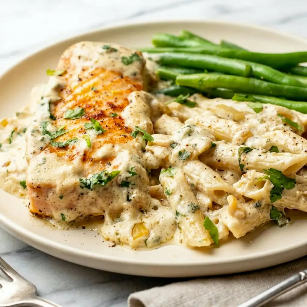 Creamy Boursin Salmon with fresh parsley and lemon, perfect for Easy Fast Salmon Recipes tonight.