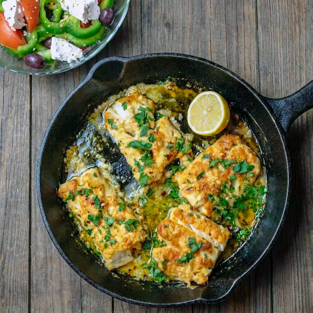 Baked Cod with Lemon and Garlic paired with simple vegetables and easy Side Dishes With Cod Fish inspiration.