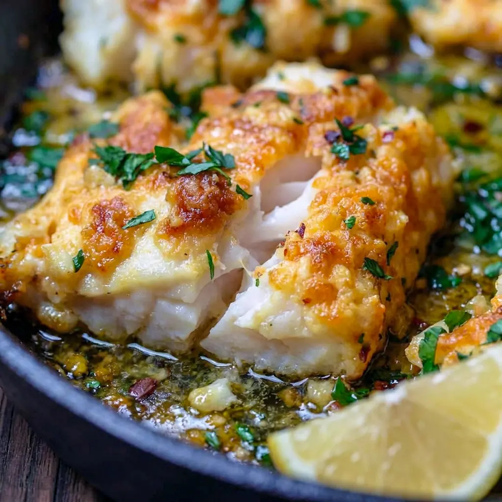 Baked Cod with Lemon and Garlic made for a family-style meal that works well for Fish For A Crowd.