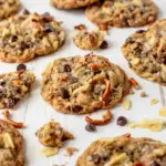 A tray of Kitchen Sink Cookies with gooey chocolate chips and crunchy mix-ins, inspired by Best Kitchen Sink Cookies.