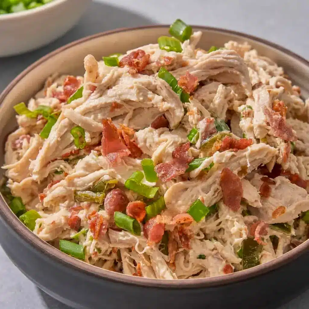 Jalapeño Popper Chicken Salad on toasted bread with bacon, a cozy Soup And Salad style lunch idea.