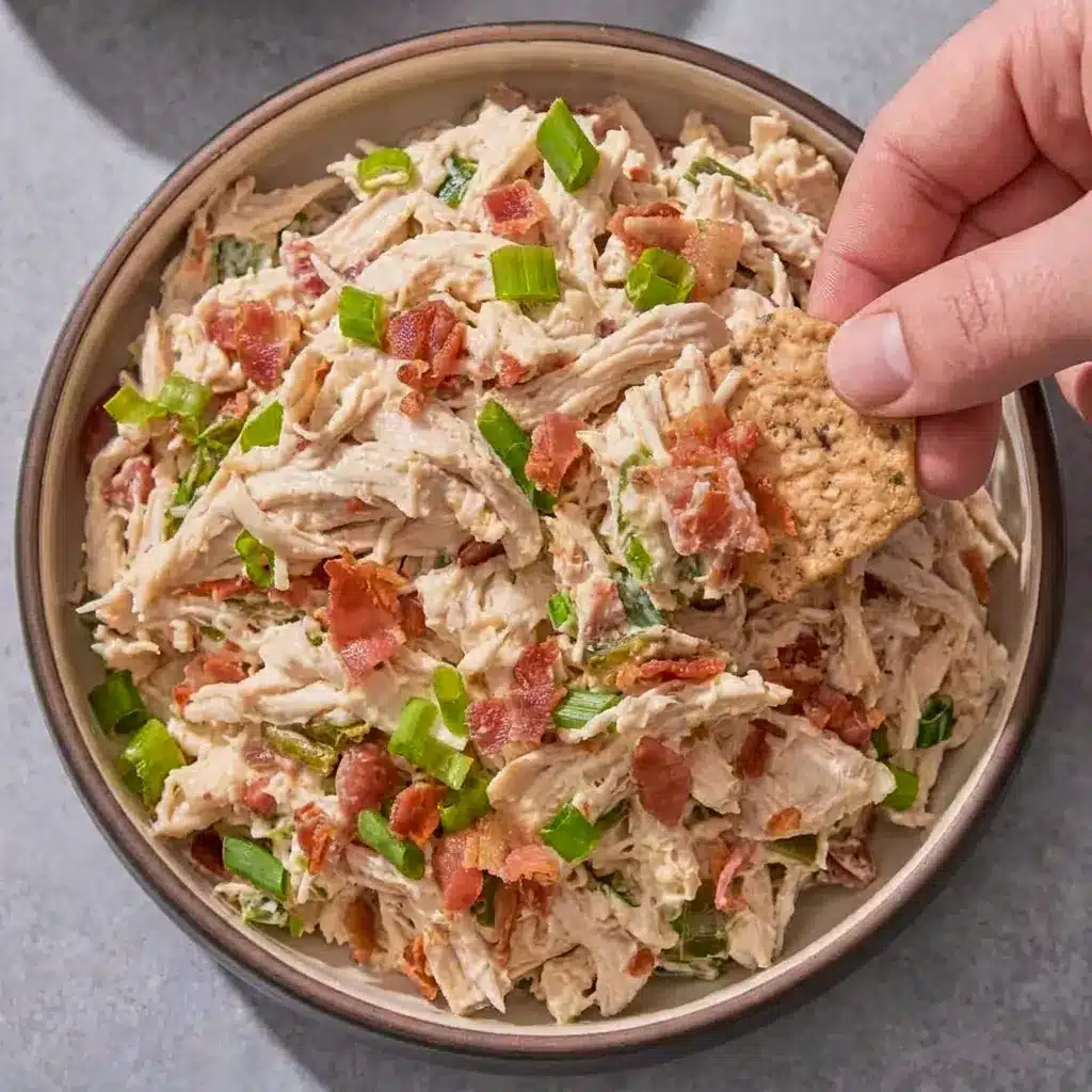 Jalapeño Popper Chicken Salad with jalapeños and bacon, a bold twist on Jalapeno Popper Chicken.