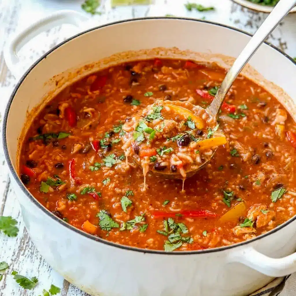This bold Pepper Jack Chicken Fajita and Rice Soup brings the same cozy comfort as Pepper Jack Chicken Soup with extra fajita flavor.