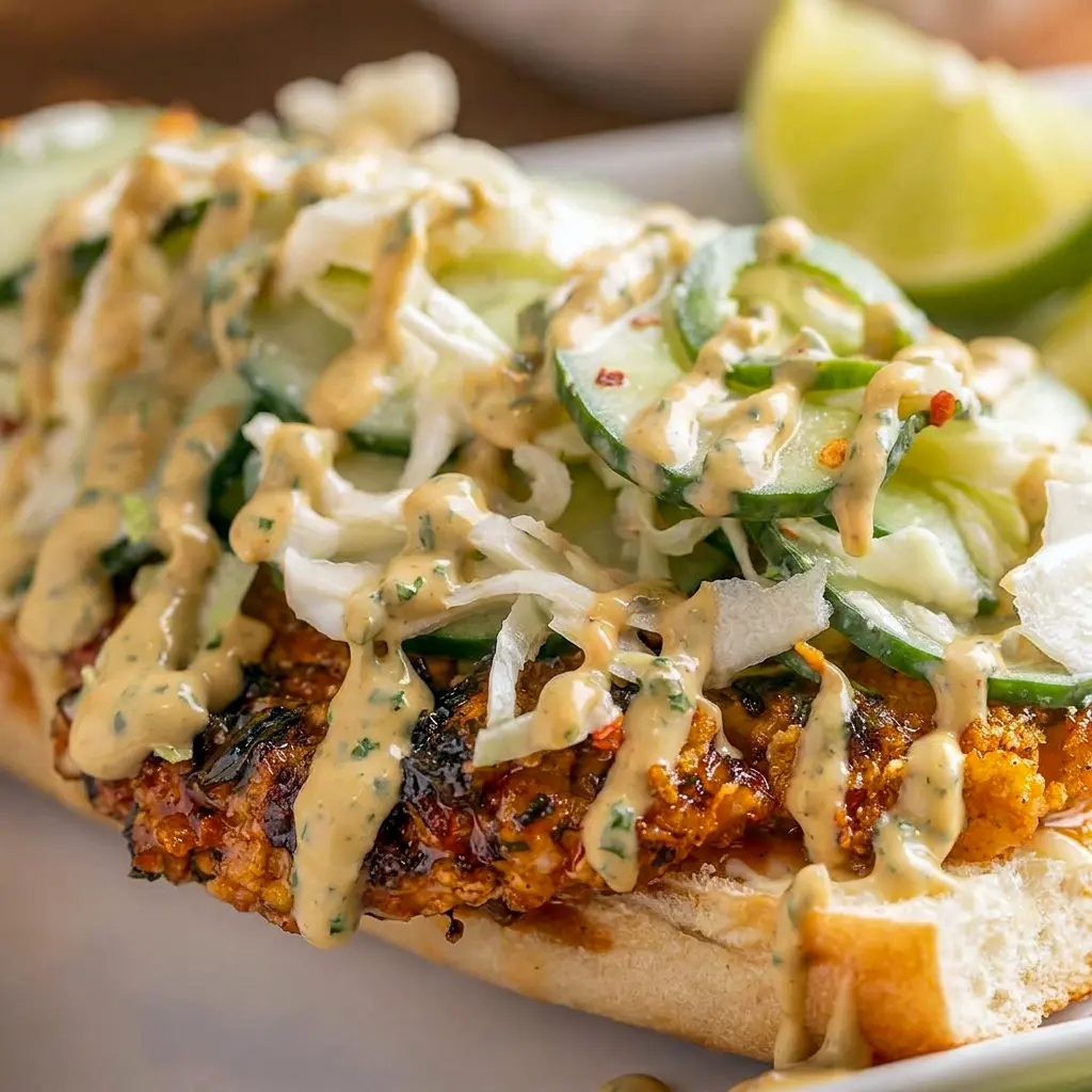 Crispy Cilantro Lime Chicken Sandwich served on toasted bread with juicy chicken and tangy slaw, a flavor-packed Lime Chicken meal.