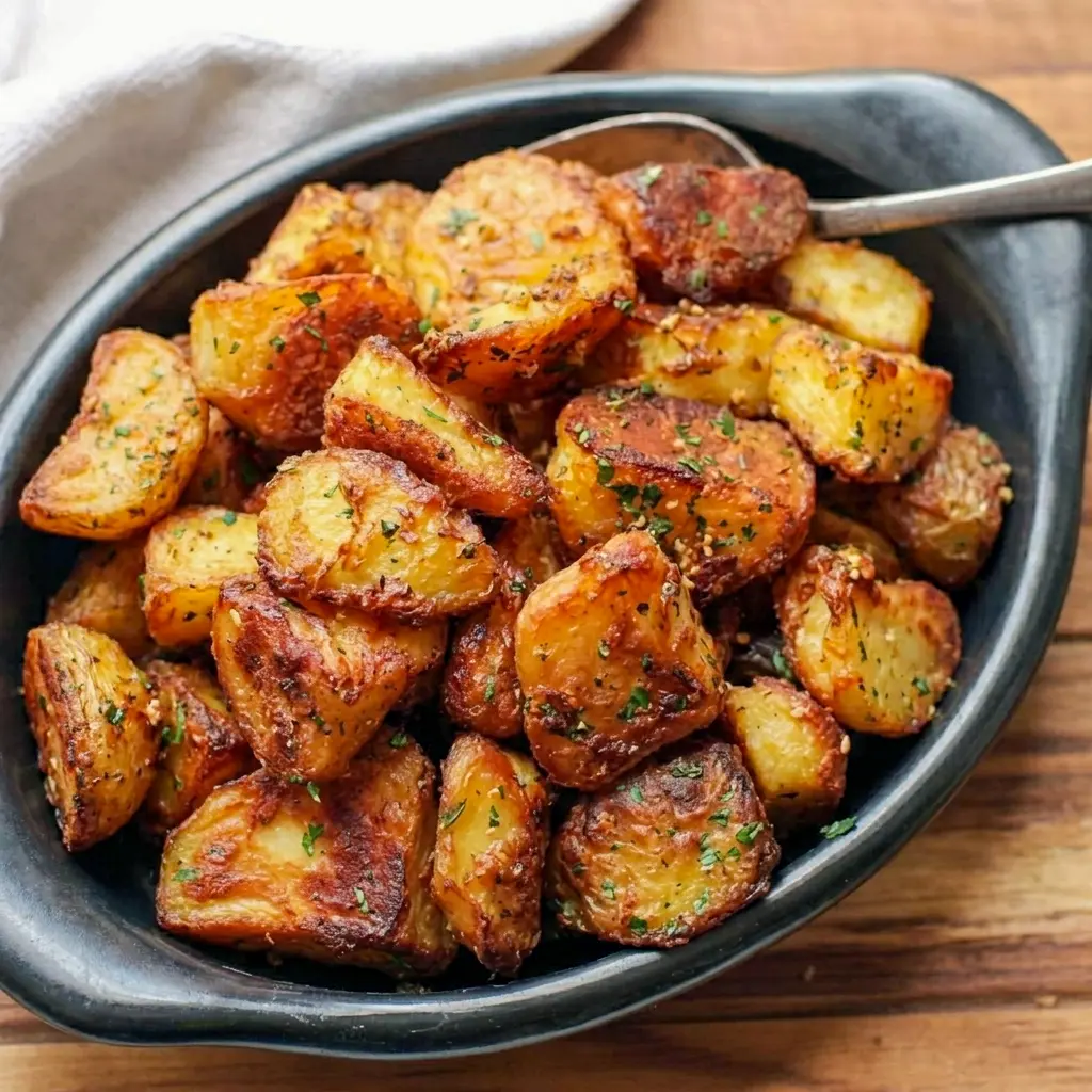Crispy Roast Potatoes tossed with herbs and garlic, a flavorful Perfect Crispy Roast Potatoes side dish for any meal.