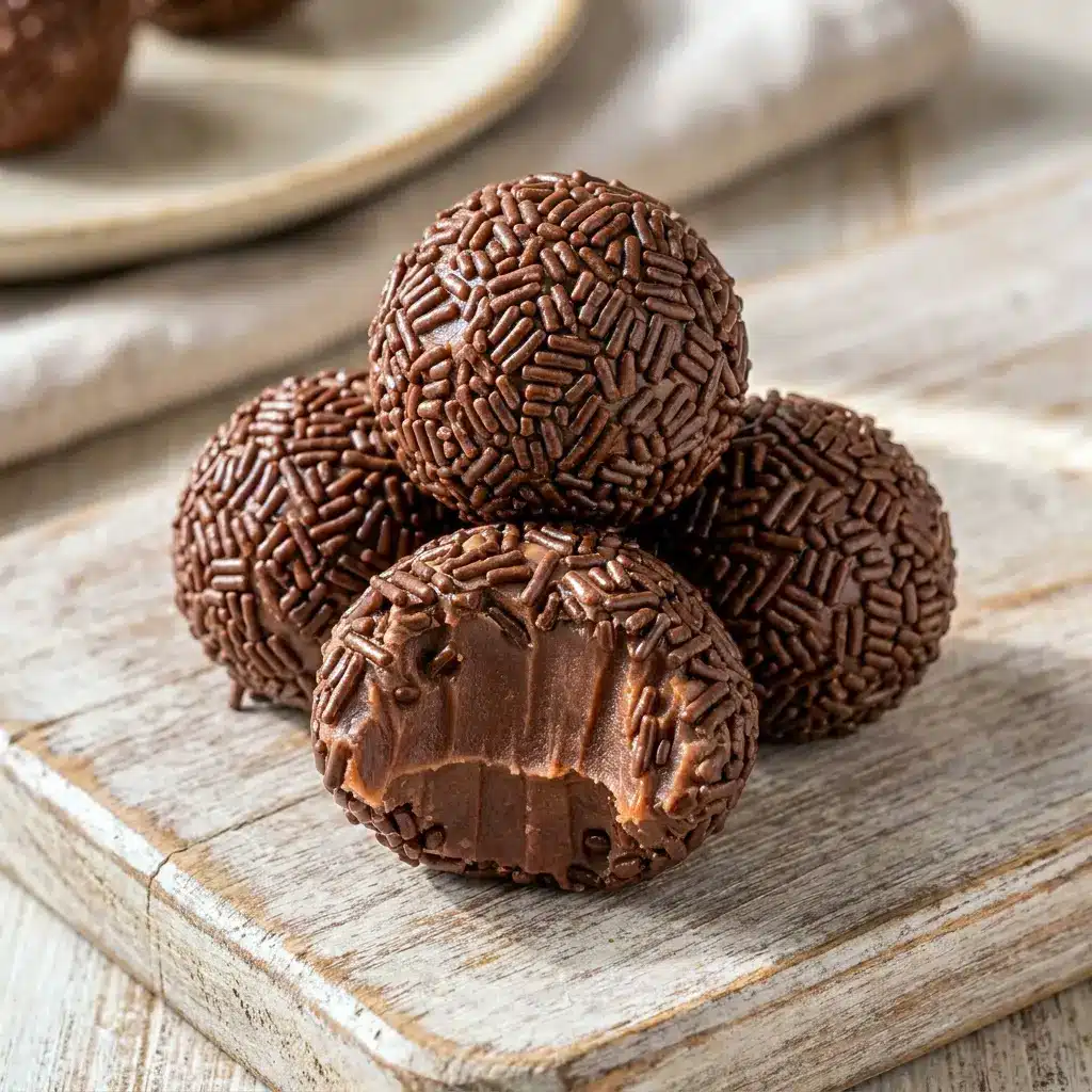 Chocolate Truffles finished with sprinkles and served as one of the best Chocolate Treat Ideas for gifting or snacking.