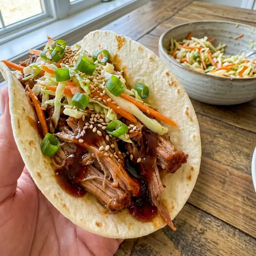 Korean BBQ Tacos served in warm corn tortillas with juicy meat, perfect for Korean Pulled Pork Tacos.