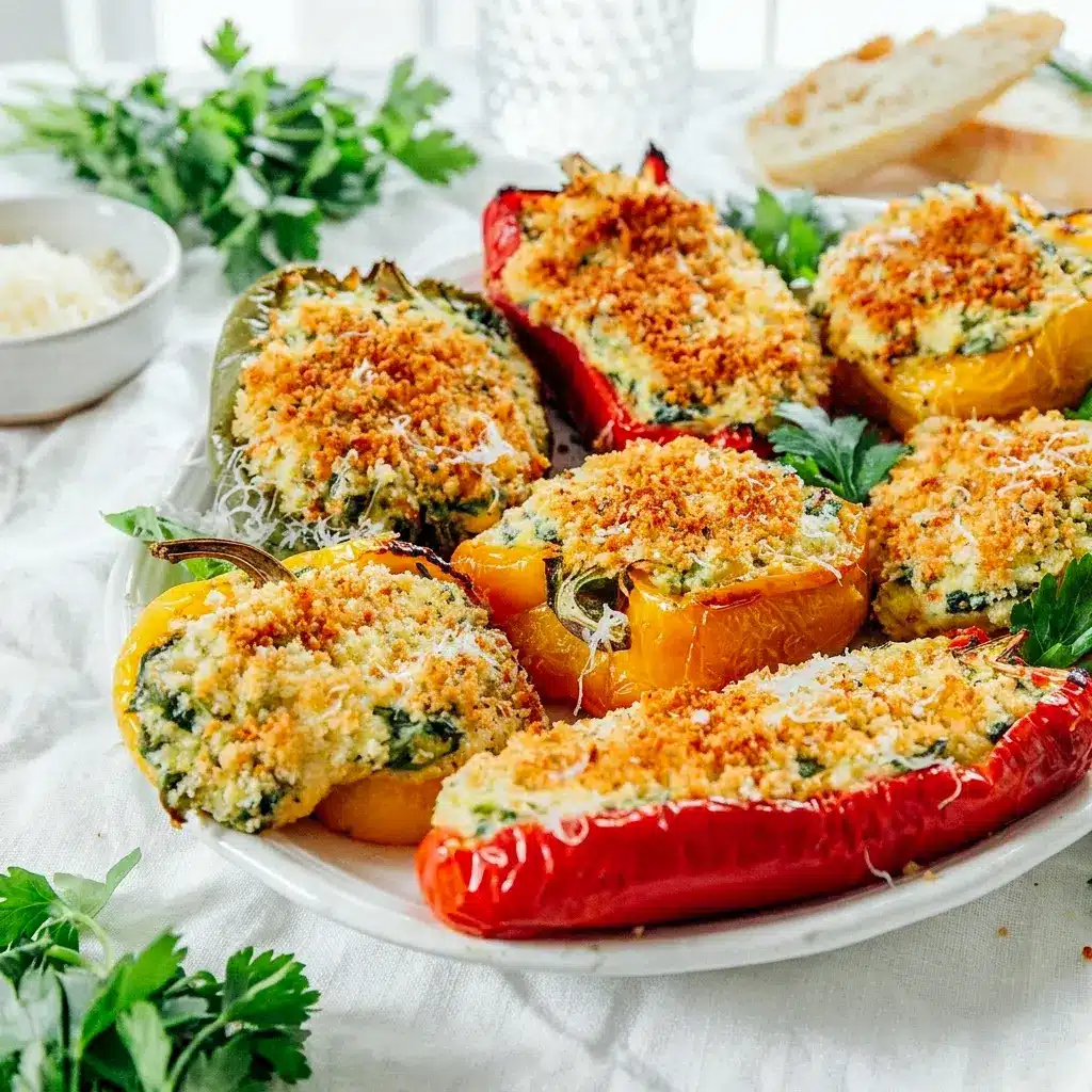 Delicious Ricotta Stuffed Peppers with herbs, parmesan, and breadcrumbs, a fresh New In Food idea for cozy home cooking.