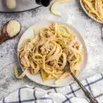 Cajun Chicken Alfredo in a creamy slow cooker pasta dish with bold Cajun Pasta Crockpot flavor and tender chicken.