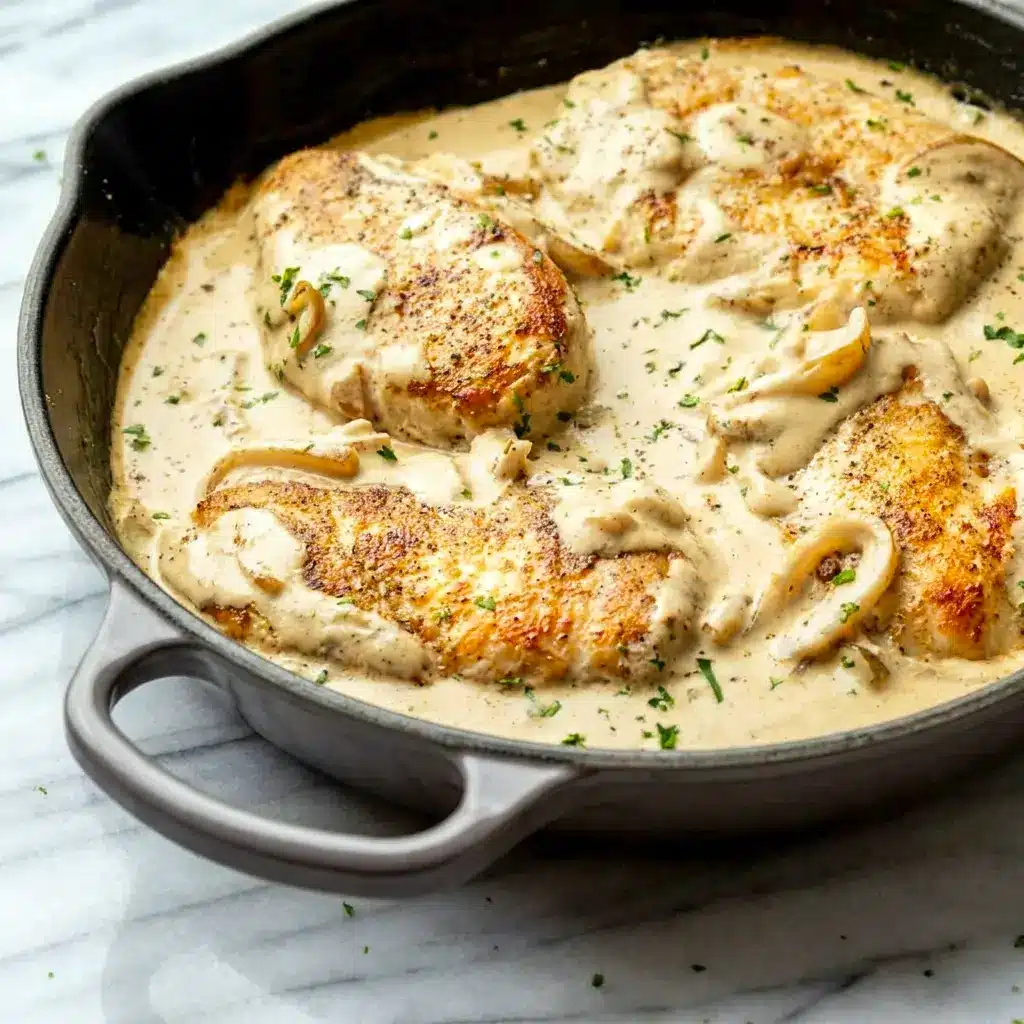 Sour Cream and Onion Chicken plated as a cozy Chicken Entrees idea with a savory creamy finish.