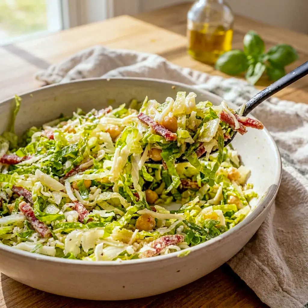 Famous La Scala Chopped Salad makes a fresh Italian Chopped Salad with crunchy greens, salami, and creamy cheese.