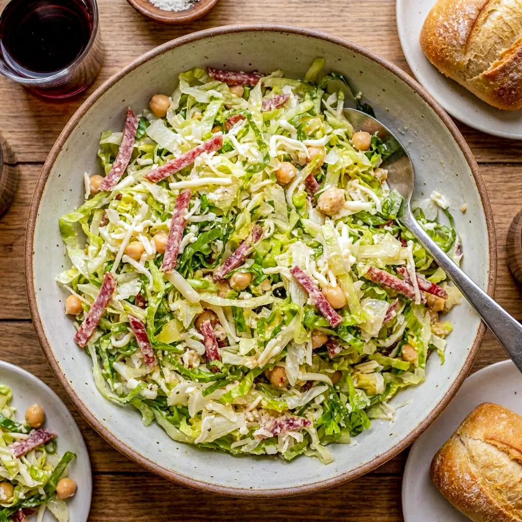 Famous La Scala Chopped Salad shown as a classic La Scala Chopped Salad Recipe with hearty chickpeas and bold flavor.