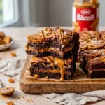 Biscoff Brownies with a gooey center and rich chocolate top for the perfect Biscoff Brownie Recipe.