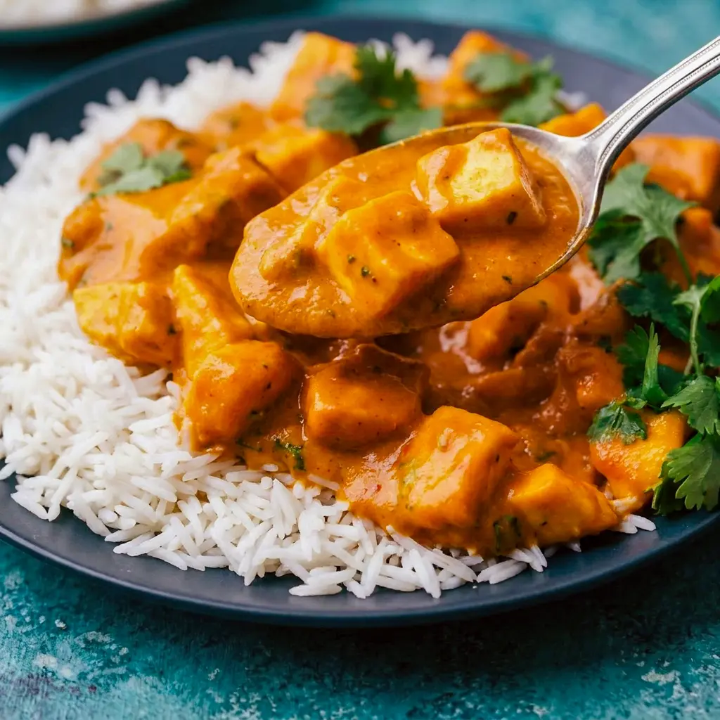 Bright and colorful Mango Chicken Curry served over rice, inspired by Mango Chicken Curry Recipes for easy dinner inspiration.
