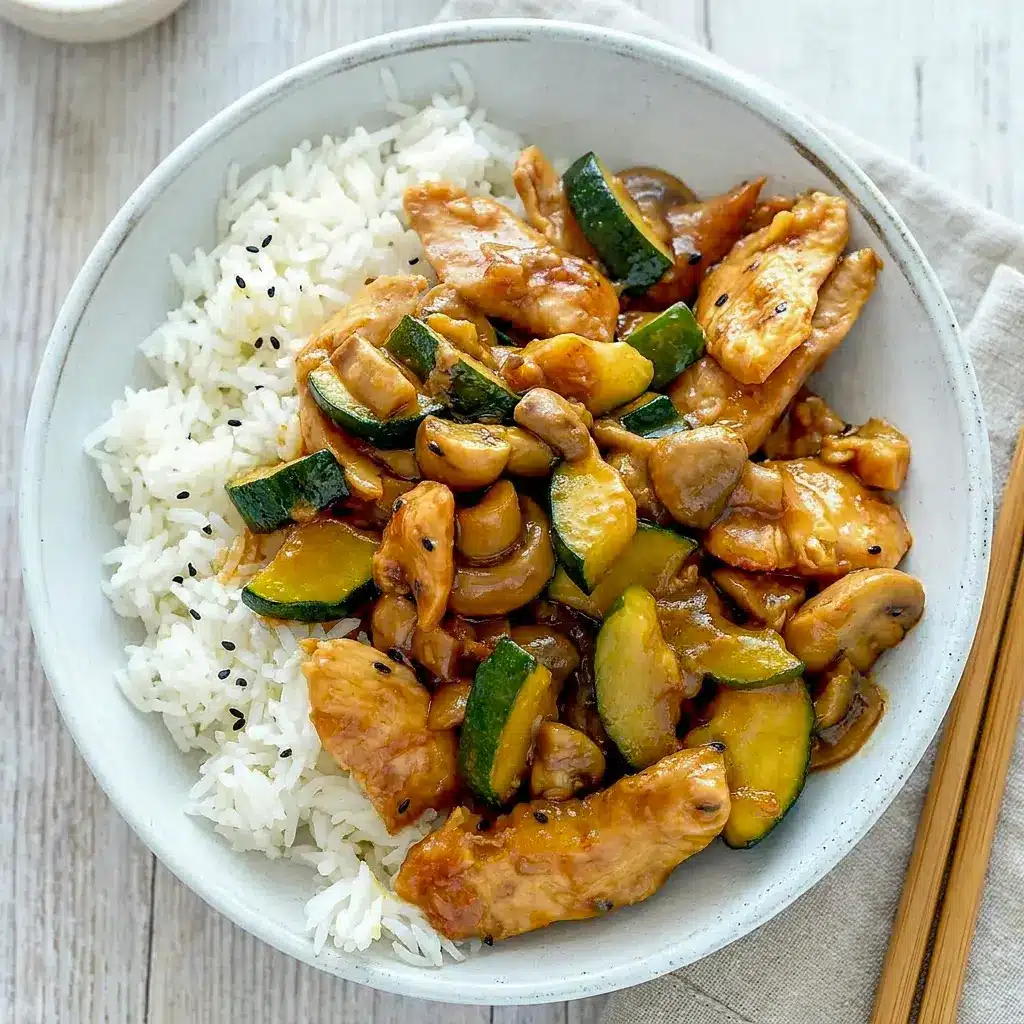 Panda Express Mushroom Chicken Copycat spooned over fluffy rice, a quick and comforting Panda Chicken And Mushroom dinner for busy nights.