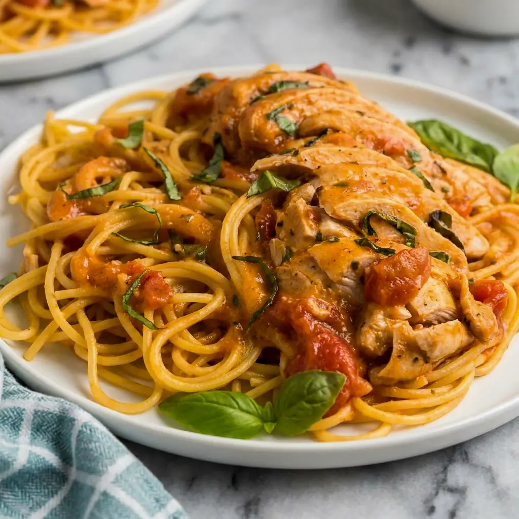 Slow Cooker Creamy Tomato Basil Chicken Breast brings comforting flavor to Crockpot Chicken Tomato Recipes with tender chicken, basil, and a smooth tomato-cream finish.
