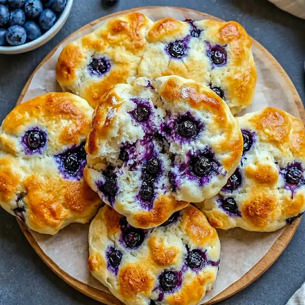 Soft Fluffy Cottage Cheese Blueberry Cloud Bread with a lemony touch, inspired by Blueberry Lemon Cottage Cheese Cloud Bread.