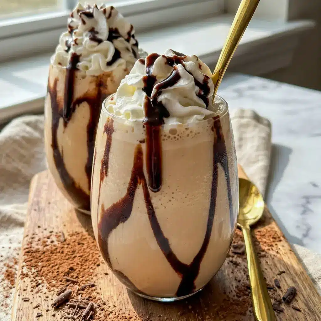 A frosty glass of Frozen Mudslides that tastes like Ice Cream Drinks with a grown-up twist.