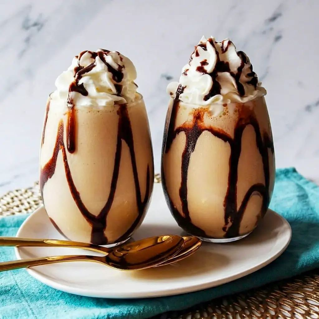 A cold, chocolatey Frozen Mudslides drink that belongs on your list of Yummy Alcoholic Drinks.