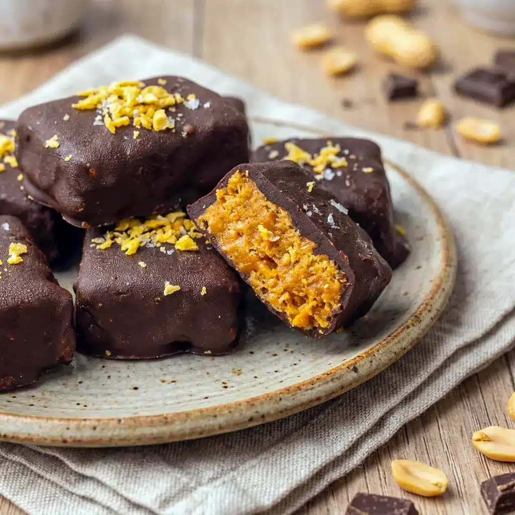 A close-up of Healthy Homemade Butterfingers sliced into bars, a simple Diy Healthy Candy idea for snack time.