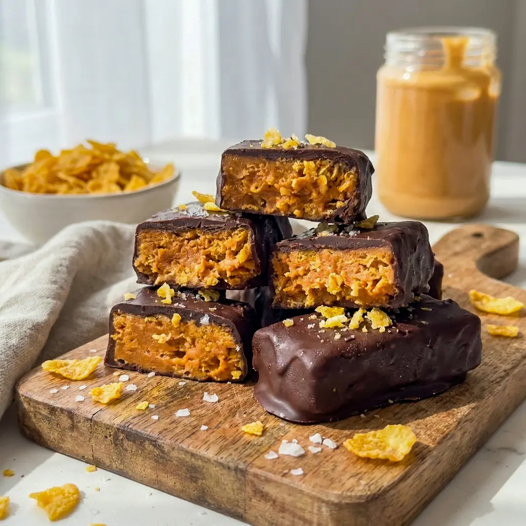 Healthy Homemade Butterfingers dipped in melted chocolate, one of the easiest Homemade Healthy Candy Recipes to make at home.