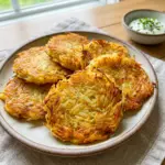 Spaghetti Squash Hash Browns make a crispy Healthy Breakfast Recipe that looks golden, simple, and delicious on a brunch plate.