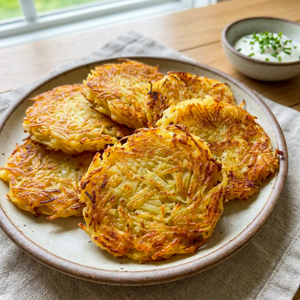 Spaghetti Squash Hash Browns make a crispy Healthy Breakfast Recipe that looks golden, simple, and delicious on a brunch plate.