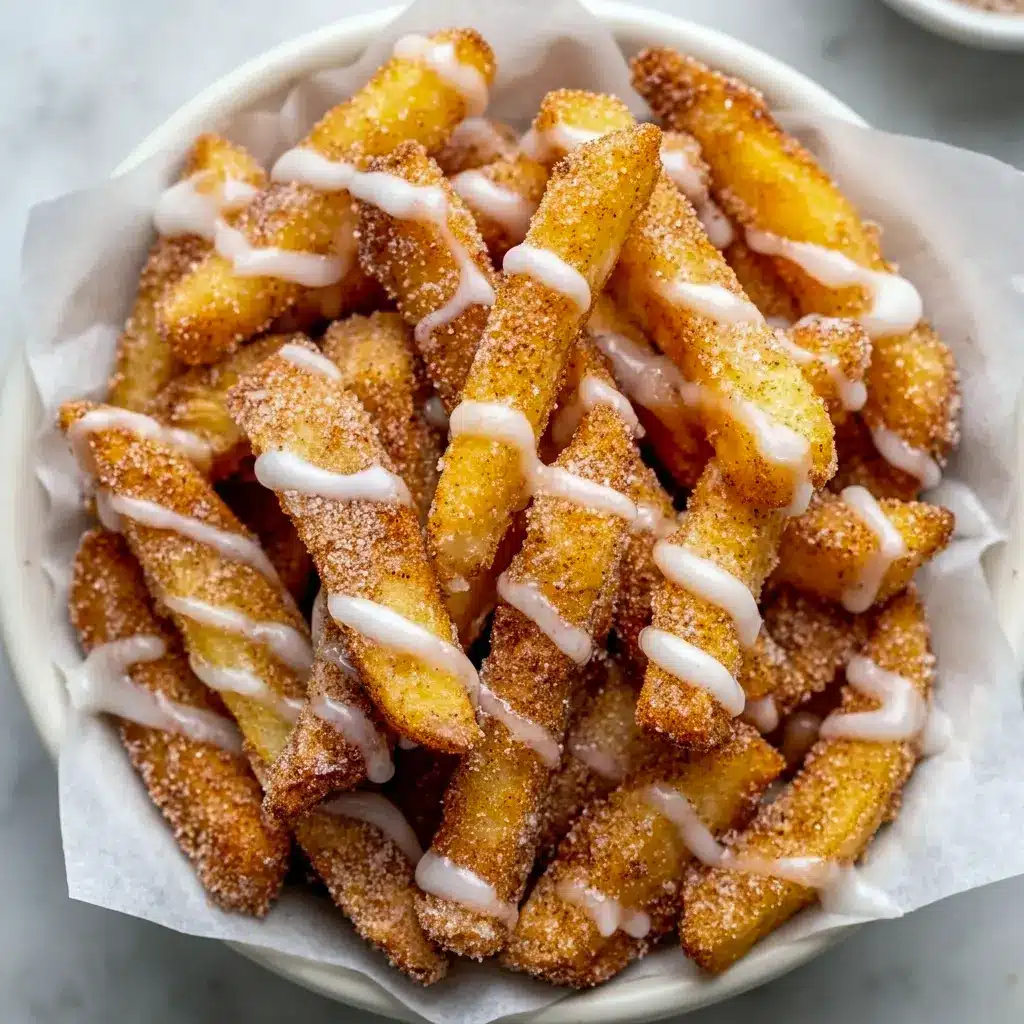 Warm Air Fryer Apple Fries are perfect Kid Friendly Foods with a crunchy coating and tender apple center.