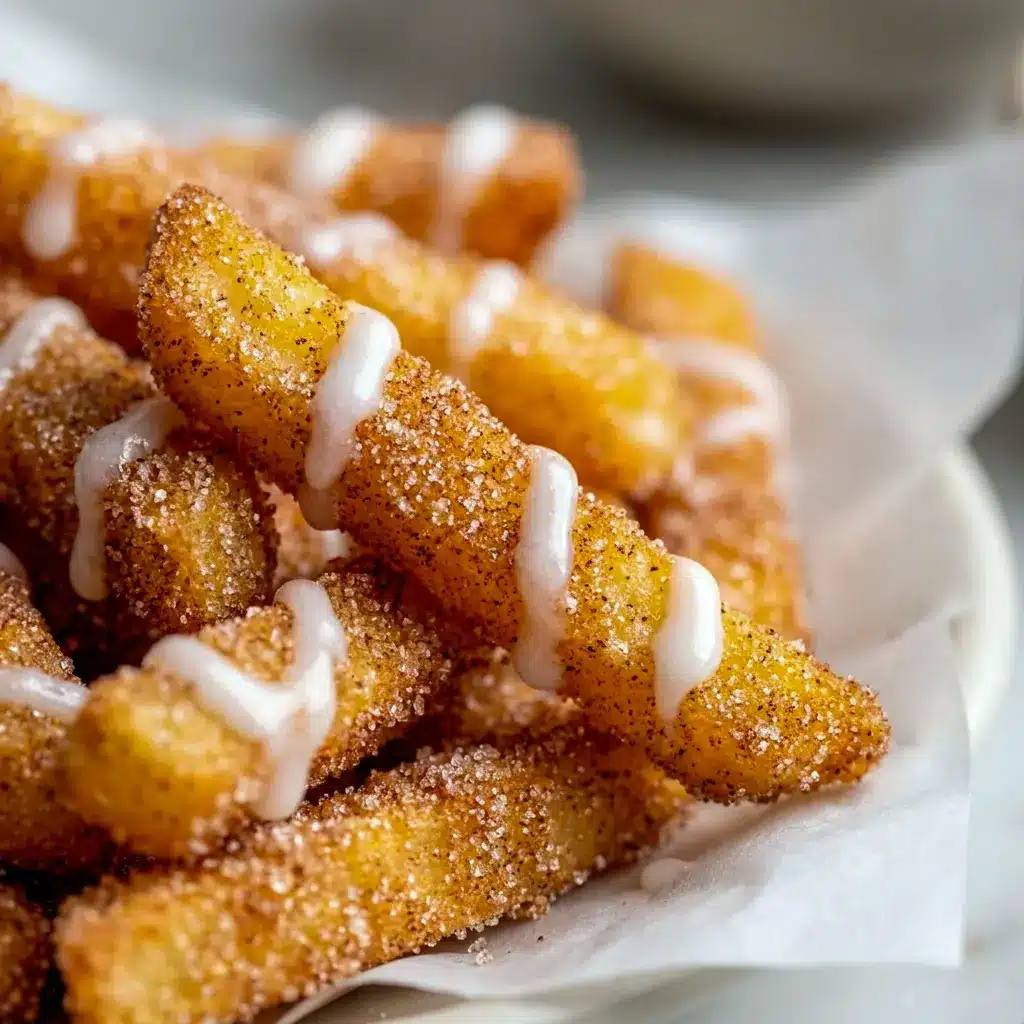A crisp, sweet Air Fryer Apple Fries snack for Light Snacks Ideas with cinnamon coating and warm apple flavor.