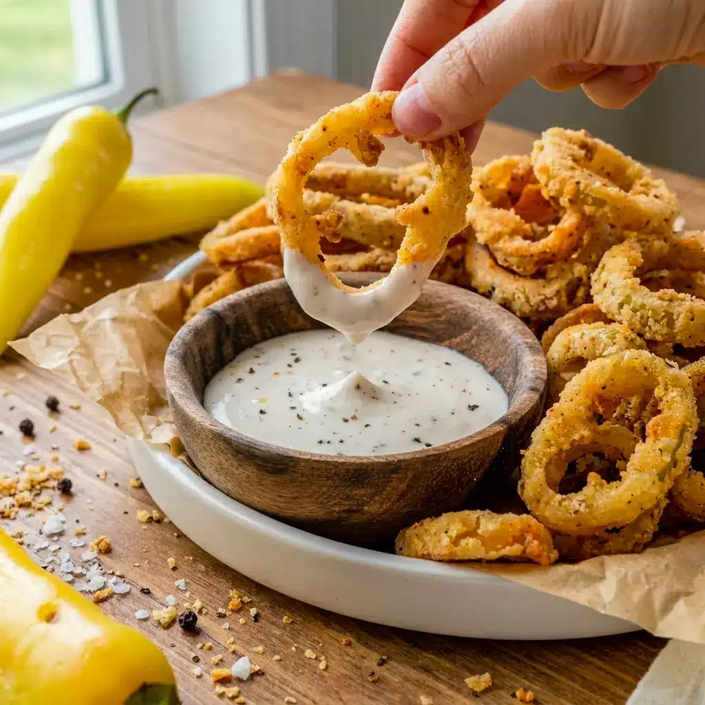 Air Fryer Banana Peppers make a crispy, golden snack that works perfectly as Football Food For 2.