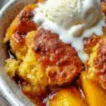 Brown Butter Peach Cobbler shines in this cozy dessert photo, making it a dreamy addition to Peache Recipes for summer baking.