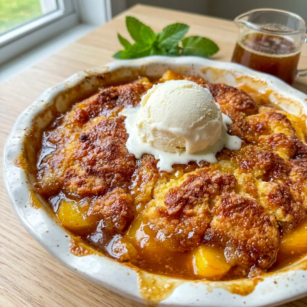 Brown Butter Peach Cobbler bubbles beautifully in the pan, giving you endless Dessert Recipes Ideas for fresh peach season.