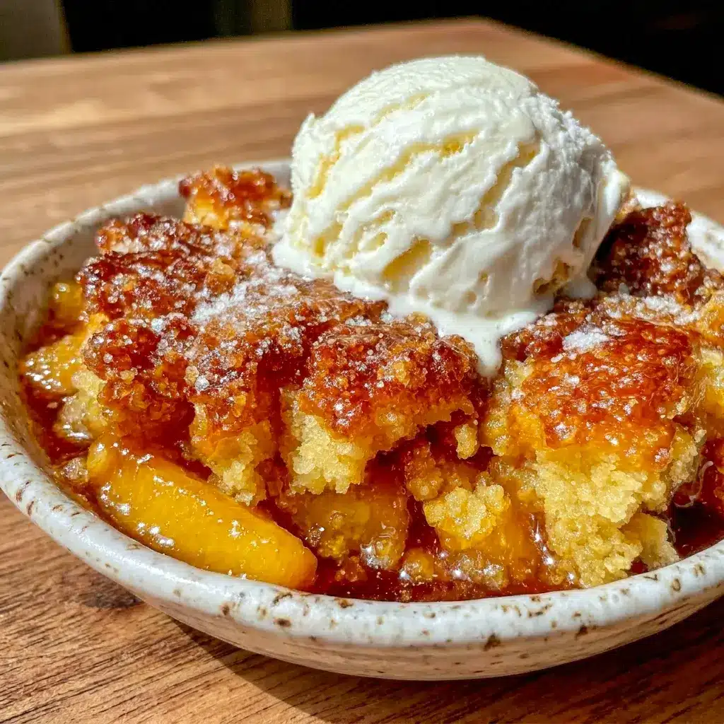 Freshly baked Brown Butter Peach Cobbler is served golden and fragrant, a delicious Recipe With Peaches that always gets attention.