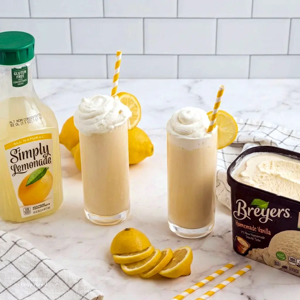 This icy Copycat Chick-fil-A Frosted Lemonade is perfect for Diy Lemonade Recipe Inspiration on hot afternoons.