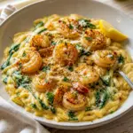 Cozy and rich, Creamy Shrimp Orzo is the perfect choice for One Pan Dinners on busy nights.