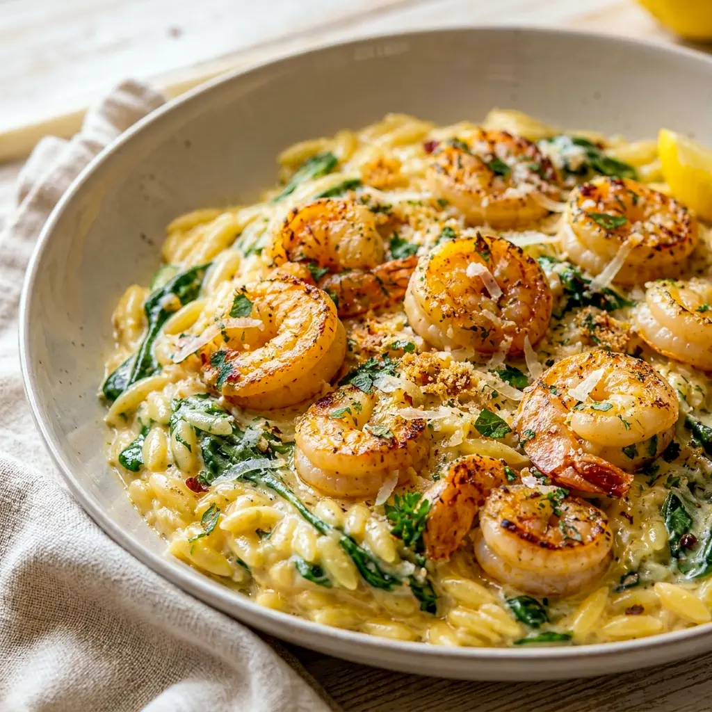 Creamy Shrimp Orzo makes one of the best Shrimp Dinner Recipes for a simple but elegant meal.